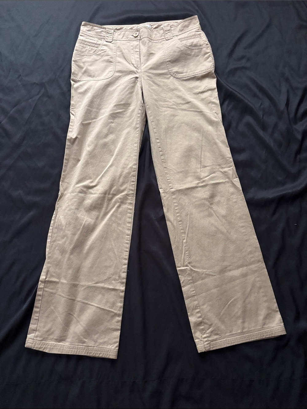 New York & Company Khaki Wide-Leg Trousers